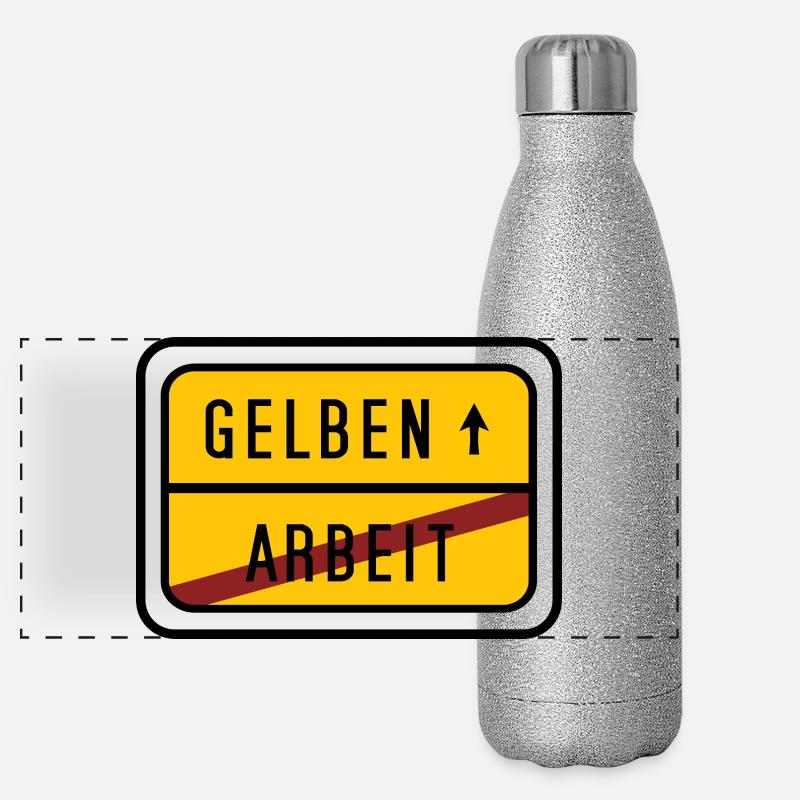 Working Time Fraud – Anti-Labor Shield - Panoramic Glitter Thermal Bottle 500 ml - silver glitter