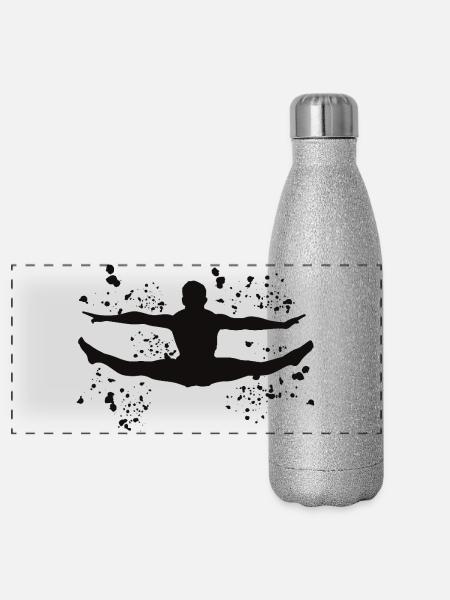 Turner Boden Kunstturnen - Panorama Glitzer Isolierflasche 500 ml - Silber Glitzer