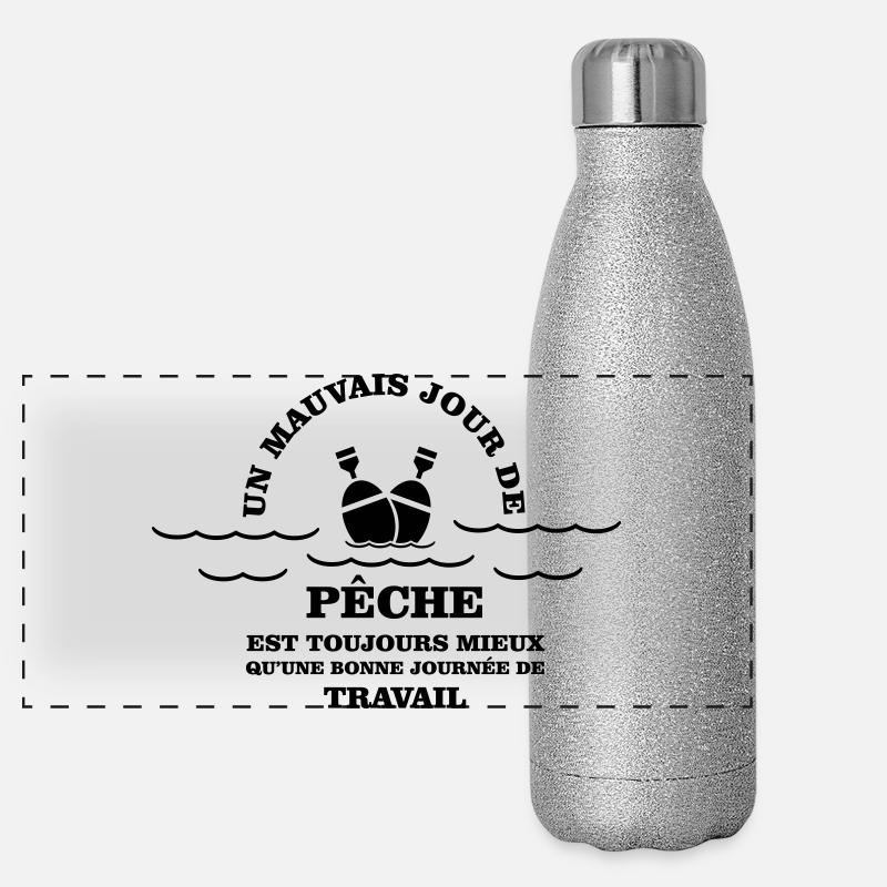 Humour pêche  Gourde isotherme panoramique pailletée 500 ml