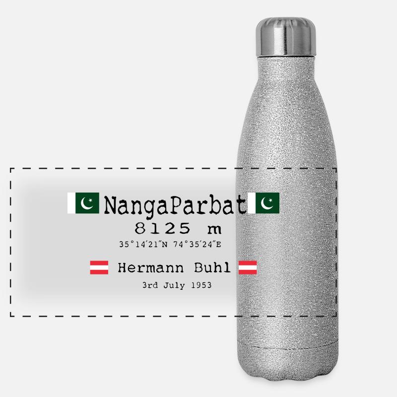 NangaPArbat20-01Black Panorama Glitzer Isolierflasche 500 ml