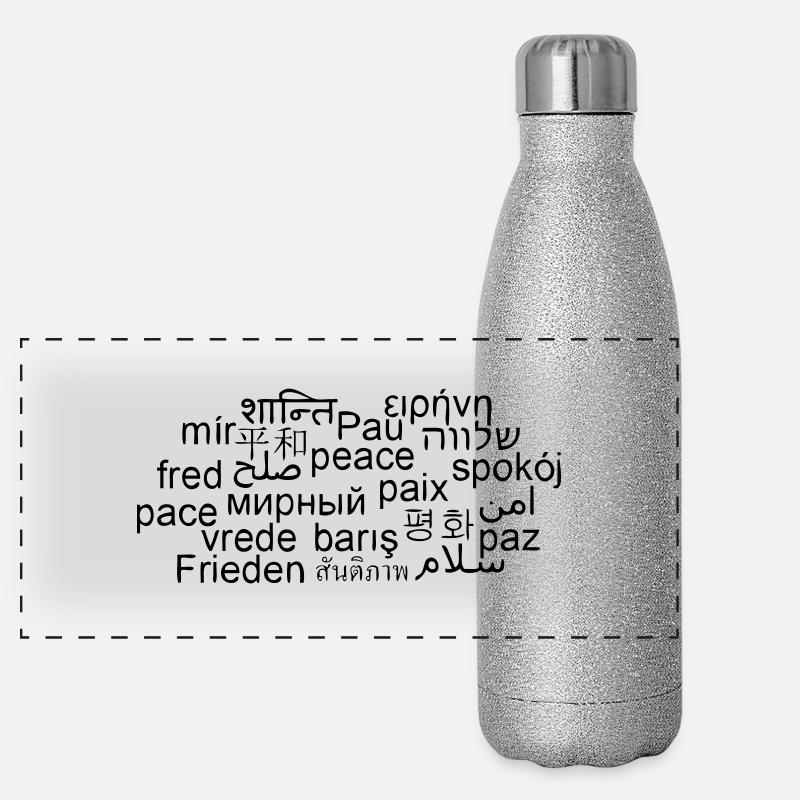 PAIX - DU MONDE - INTERNATIONALE LANGUES - PEACE Gourde isotherme panoramique pailletée 500 ml