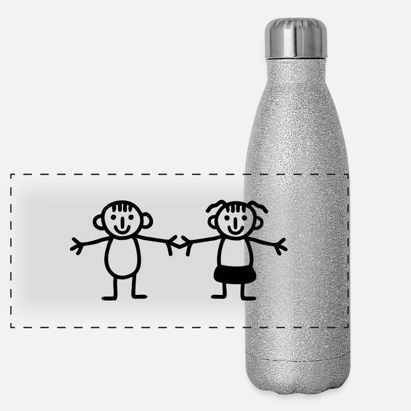 Kinder Mädchen Junge Panorama Glitzer Isolierflasche 500 ml