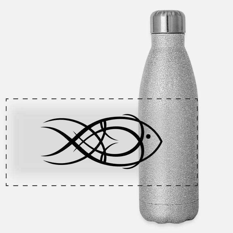 Tribal Fish Panorama Glitzer Isolierflasche 500 ml