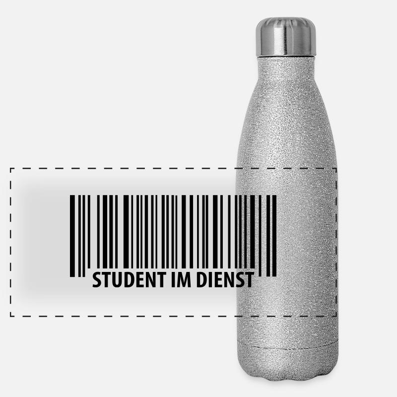 Student im Dienst Panorama Glitzer Isolierflasche 500 ml