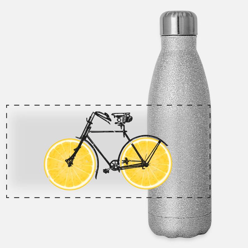 Bicycle oranges lemons Panoramic Glitter Thermal Bottle 500 ml
