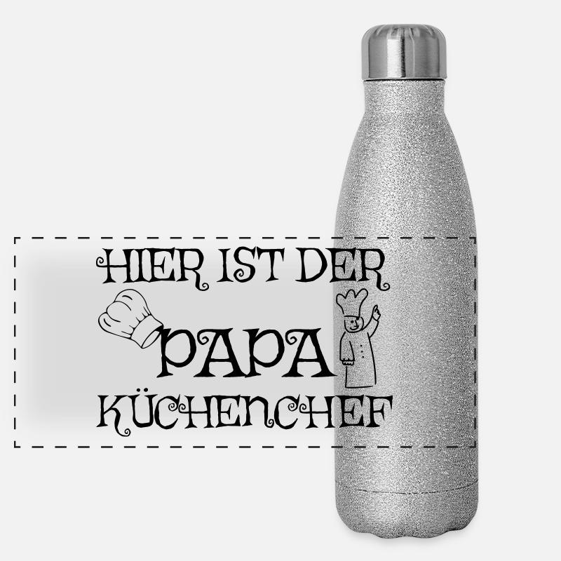 Hier ist der Papa Küchenchef. Panorama Glitzer Isolierflasche 500 ml