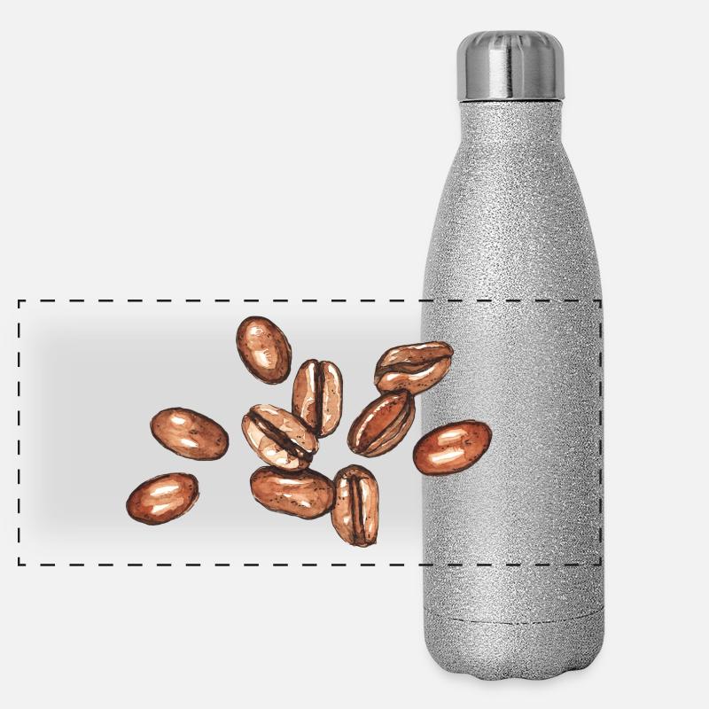 Kaffeebohnen Panorama Glitzer Isolierflasche 500 ml