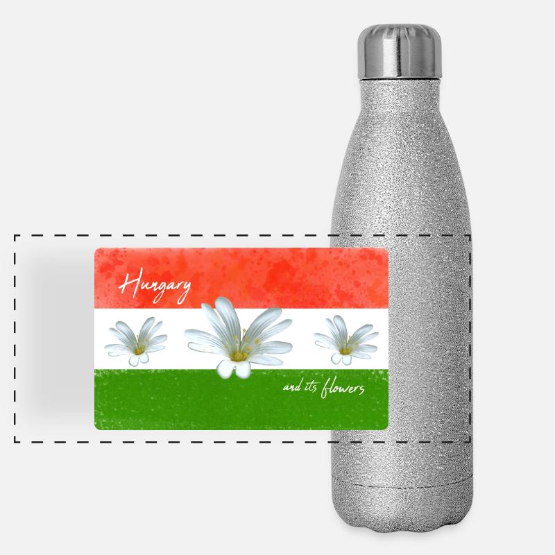 Hungary Flag Hungarian Panoramic Glitter Thermal Bottle 500 ml