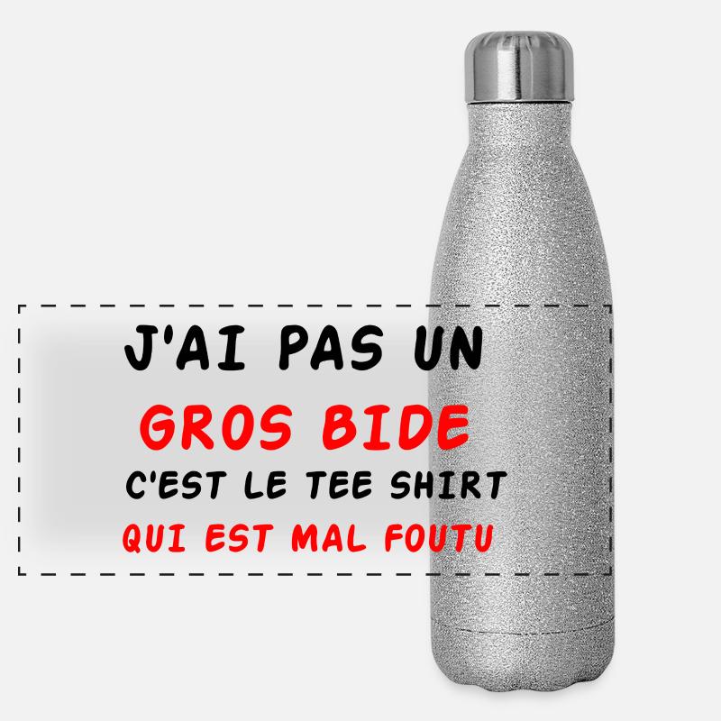 J'ai pas un gros bide Gourde isotherme panoramique pailletée 500 ml