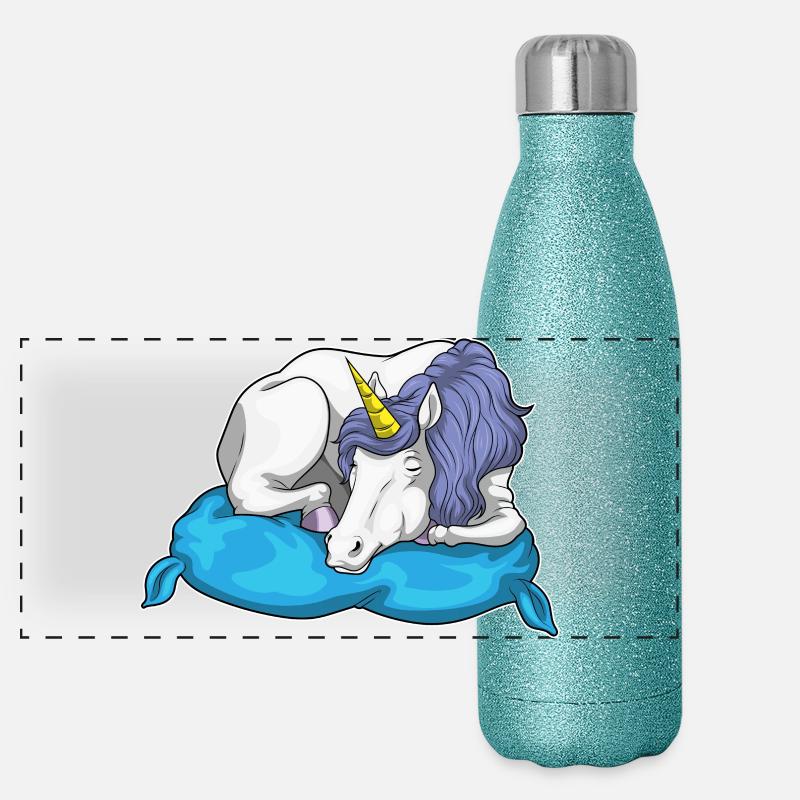 Unicorn Sleeping Pillow Panoramic Glitter Thermal Bottle 500 ml