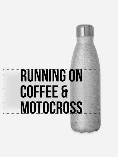 Motocross Motocross Motocross - Panorama Glitzer Isolierflasche 500 ml - Silber Glitzer