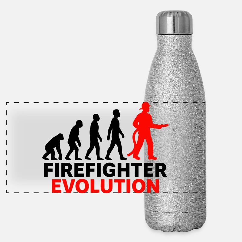 Feuerwehr Evolution Held Geschenk Cool Panorama Glitzer Isolierflasche 500 ml