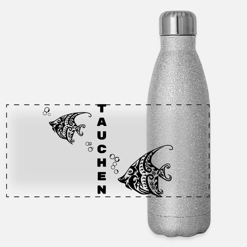 Plongée – Tribal Fish Design Gourde isotherme panoramique pailletée 500 ml