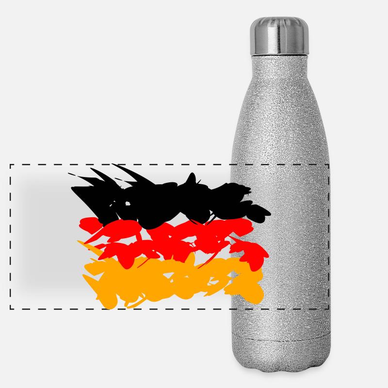 Germany Flag Graffiti Design Panoramic Glitter Thermal Bottle 500 ml
