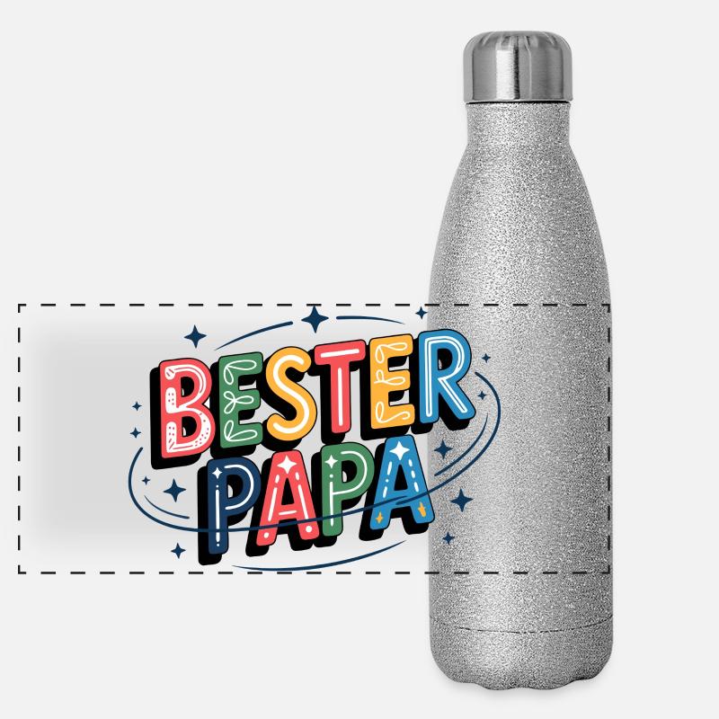 Best Dad Colorful Letter Illustration Panoramic Glitter Thermal Bottle 500 ml