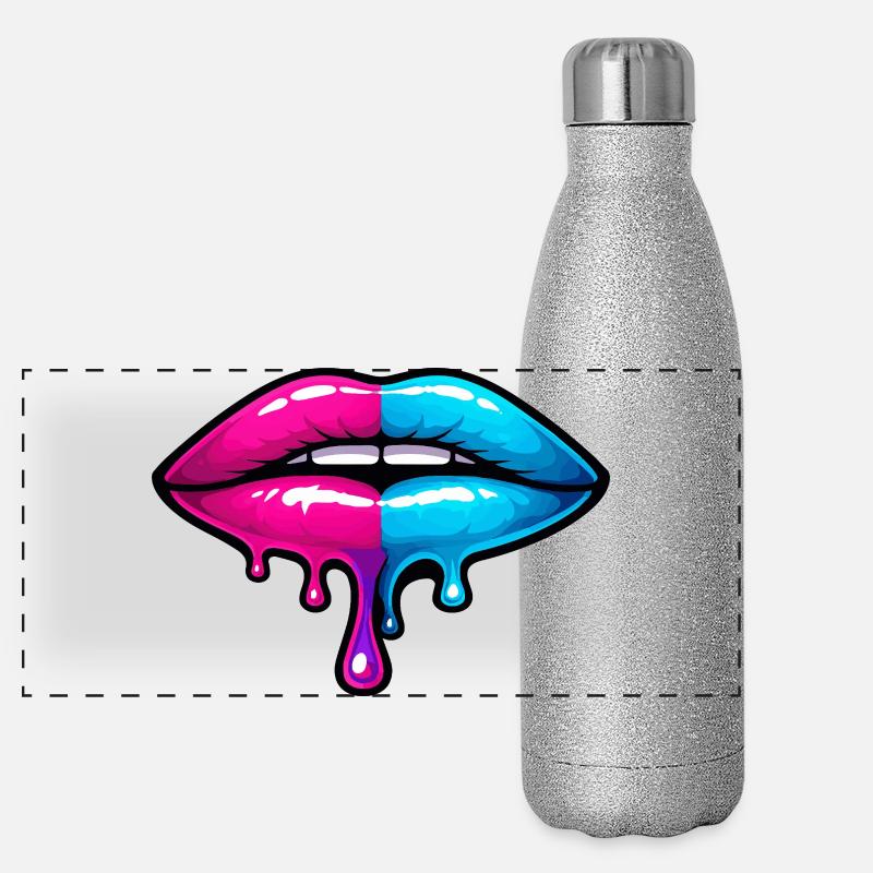 Split Neon Lip Melt Gourde isotherme panoramique pailletée 500 ml