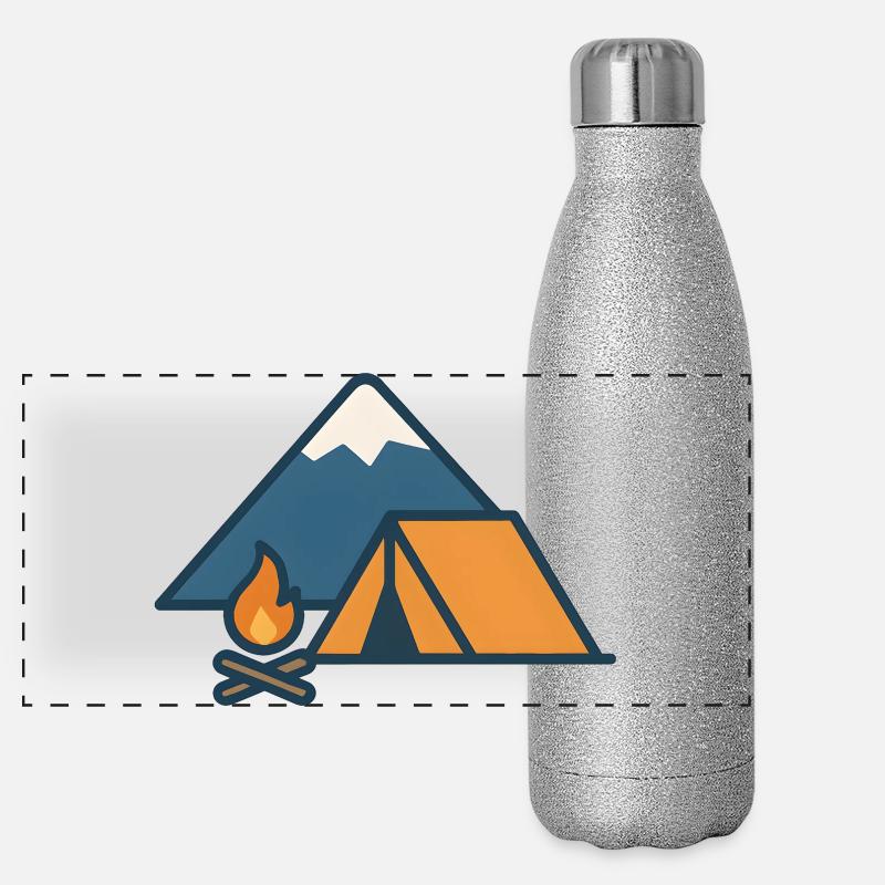 Feu de camp de camping en montagne Gourde isotherme panoramique pailletée 500 ml