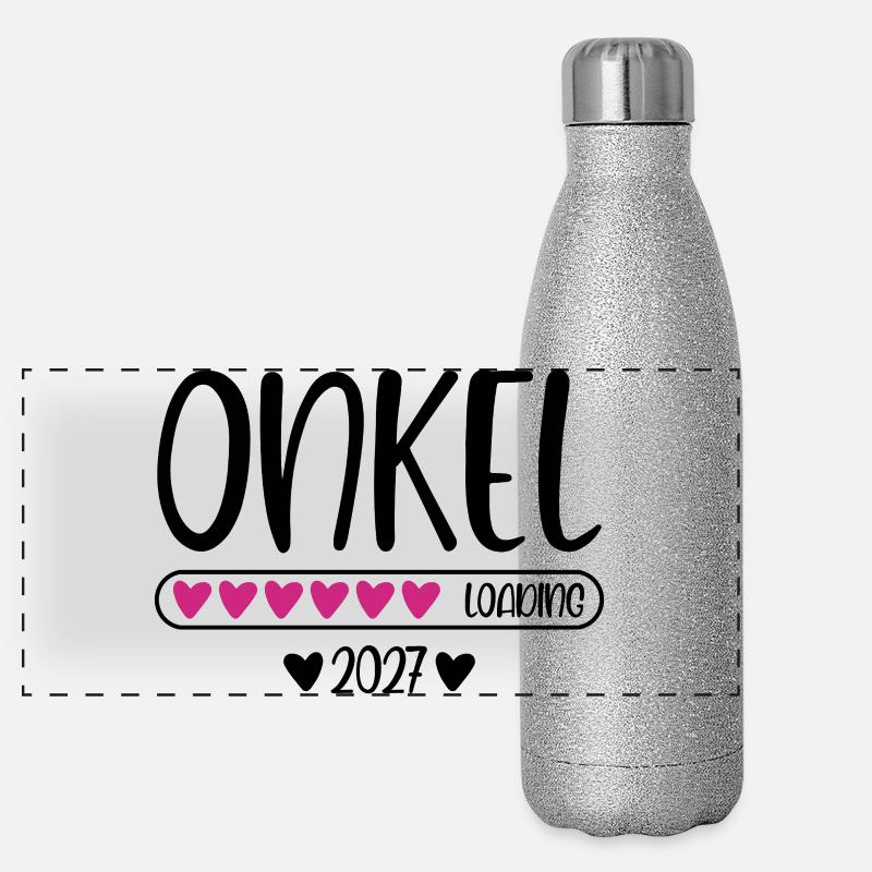 Onkel 2027 loading Herzchen Ladebalken Panorama Glitzer Isolierflasche 500 ml