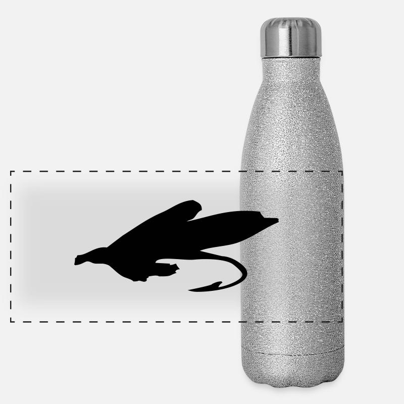 fluga_02 - Panoramic Glitter Thermal Bottle 500 ml - silver glitter