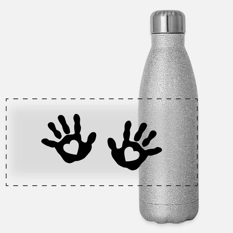 Bébé mains - cœur Gourde isotherme panoramique pailletée 500 ml