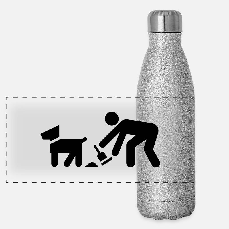 Hundehaufen, Hundehalter, Hund Panorama Glitzer Isolierflasche 500 ml