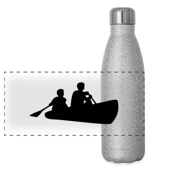 canoé canoë - Gourde isotherme panoramique pailletée 500 ml - paillettes argentées - Devant