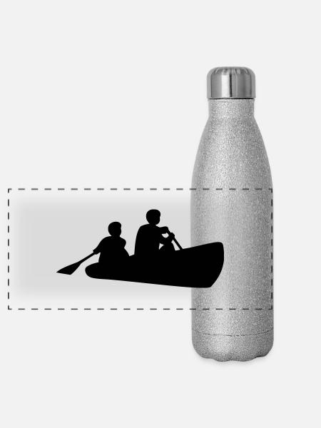 canoé canoë - Gourde isotherme panoramique pailletée 500 ml - paillettes argentées - Devant