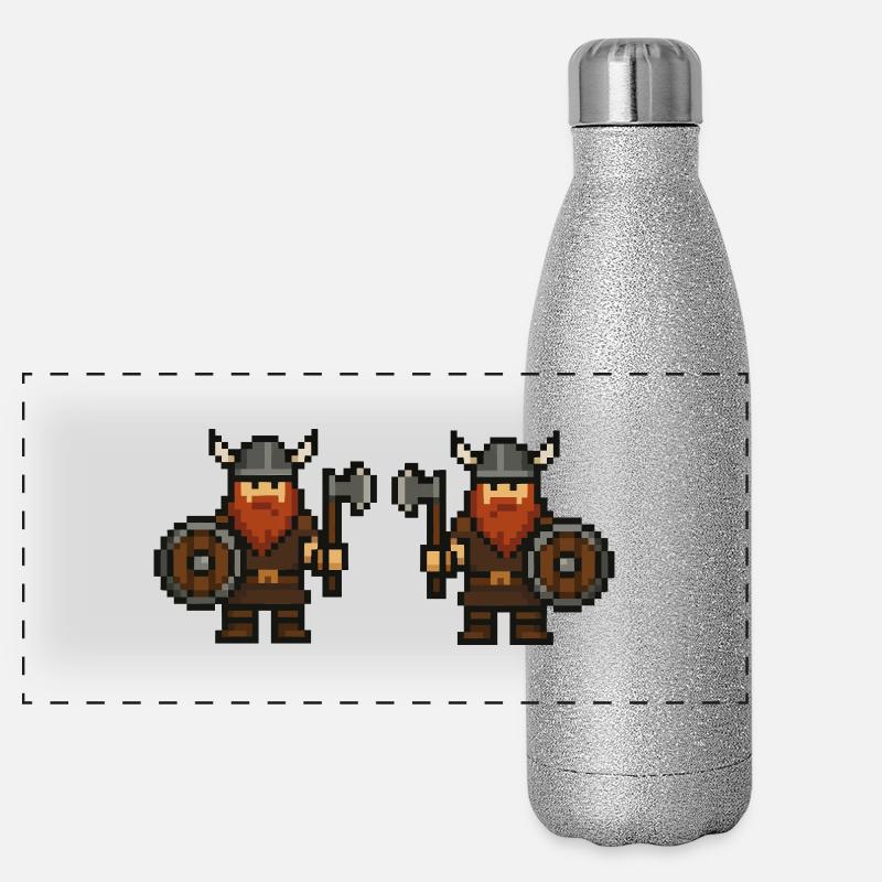 wikinger pixel 2 Panorama Glitzer Isolierflasche 500 ml