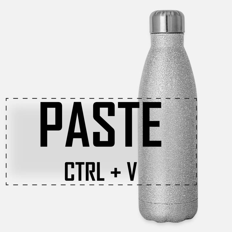 Paste Ctrl V - Vater Sohn Shirt Panorama Glitzer Isolierflasche 500 ml