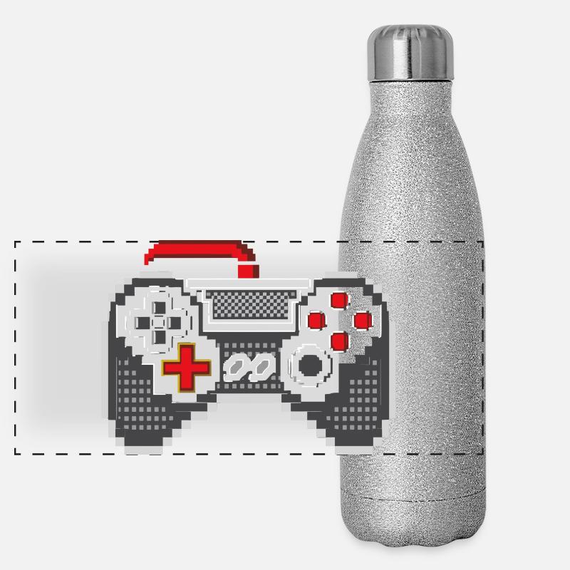Gamepad Pixel Art Panoramic Glitter Thermal Bottle 500 ml