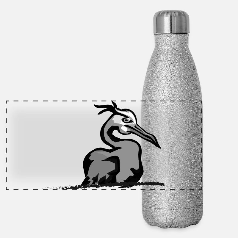 sitzender Pelikan Panorama Glitzer Isolierflasche 500 ml