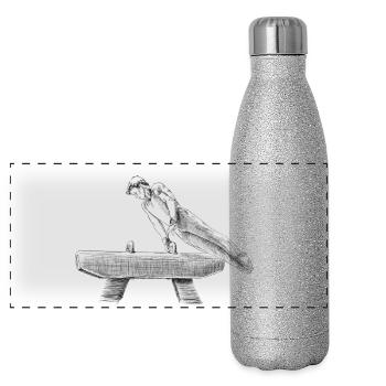 Gymnastique - Gourde isotherme panoramique pailletée 500 ml - paillettes argentées - Devant