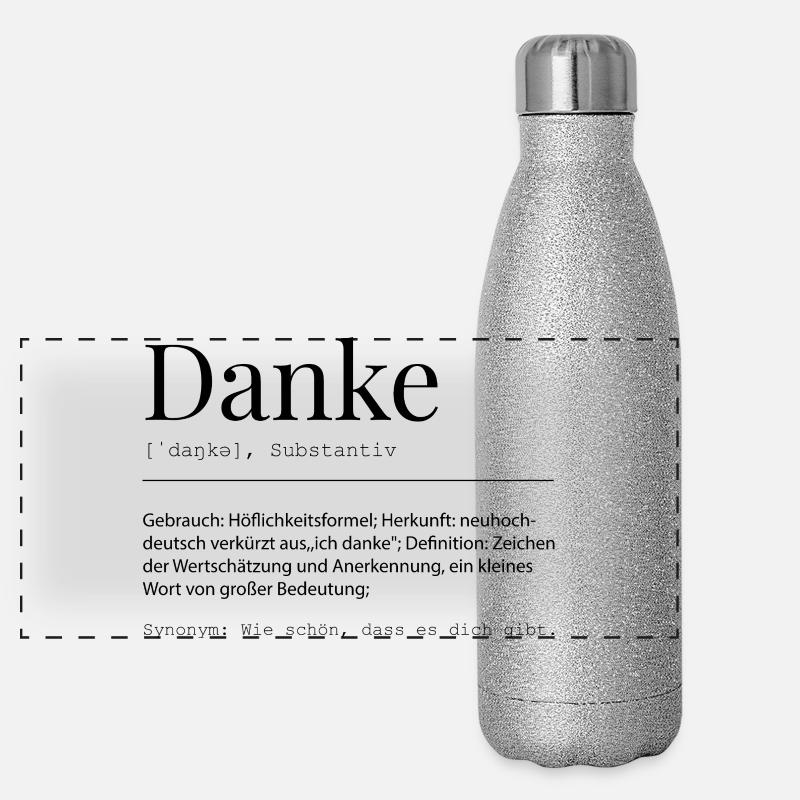 Danke Definition Dankeschön Anerkennung Geschenk Panorama Glitzer Isolierflasche 500 ml