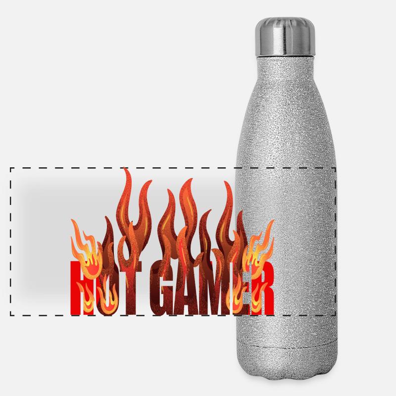 conception de flamme de joueur chaud Gourde isotherme panoramique pailletée 500 ml