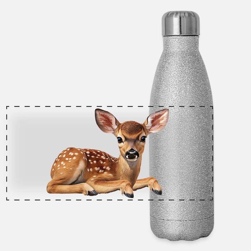 Rehkitz-Reh Panorama Glitzer Isolierflasche 500 ml