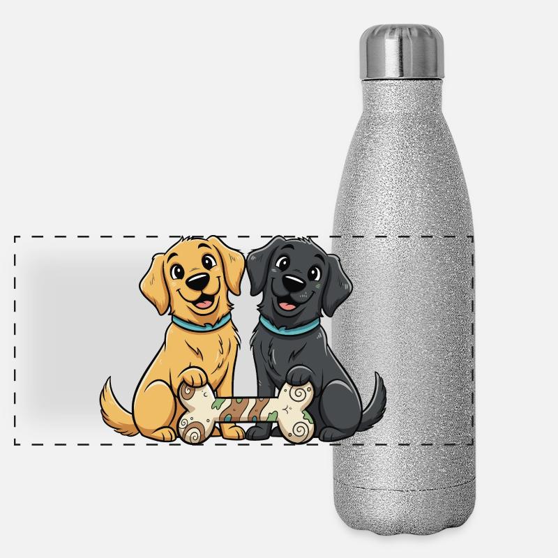 Paw Friend Duo with Bones Panoramic Glitter Thermal Bottle 500 ml