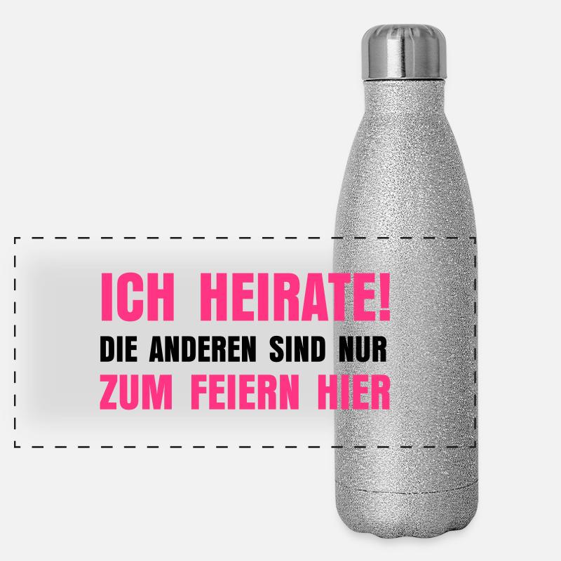 Ich heirate Panorama Glitzer Isolierflasche 500 ml