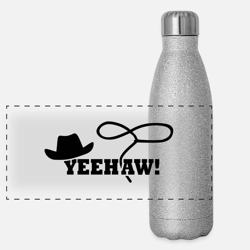 Cowboy Panorama Glitzer Isolierflasche 500 ml