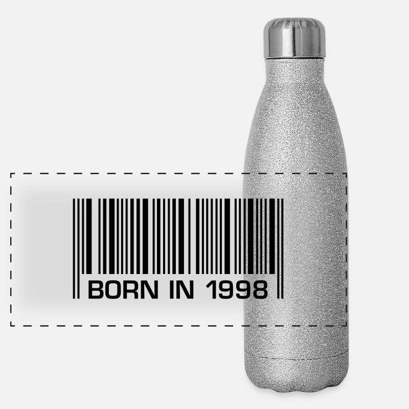 barcode born in 1998 18th birthday 18. Geburtstag Panorama Glitzer Isolierflasche 500 ml