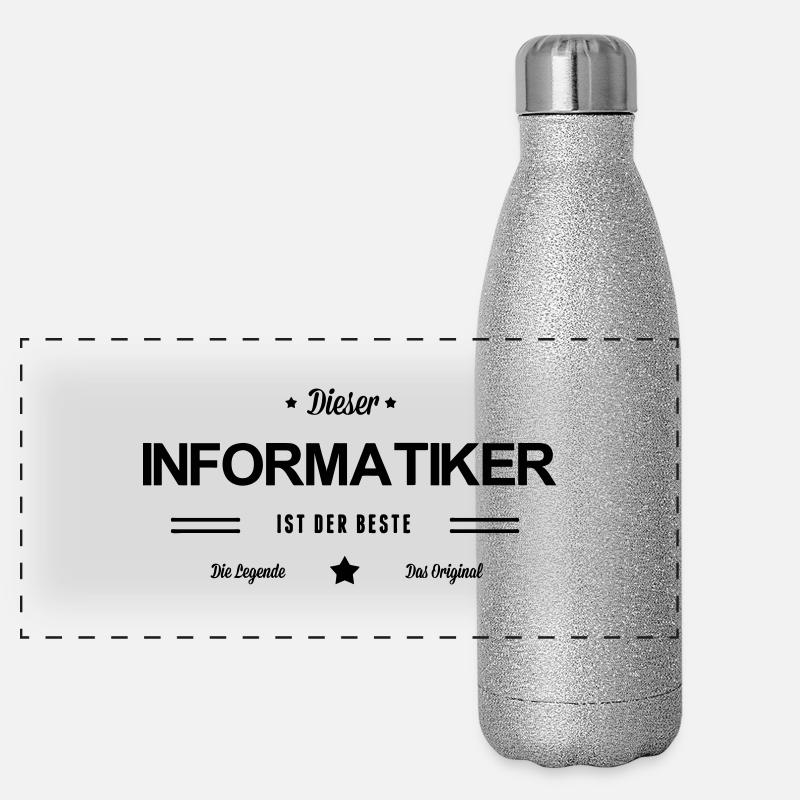 Bester Informatiker Panorama Glitzer Isolierflasche 500 ml
