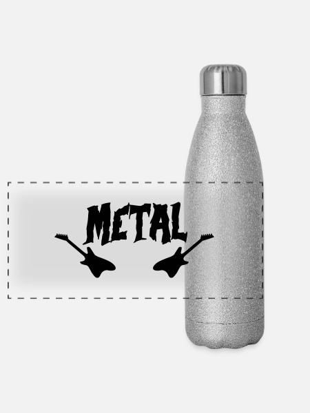 metal_01 - Panorama Glitzer Isolierflasche 500 ml - Silber Glitzer - Vorne
