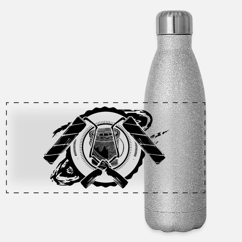 MALER HANDWERK BERUF ARBEIT BAUSTELLE LACKIERER Panorama Glitzer Isolierflasche 500 ml