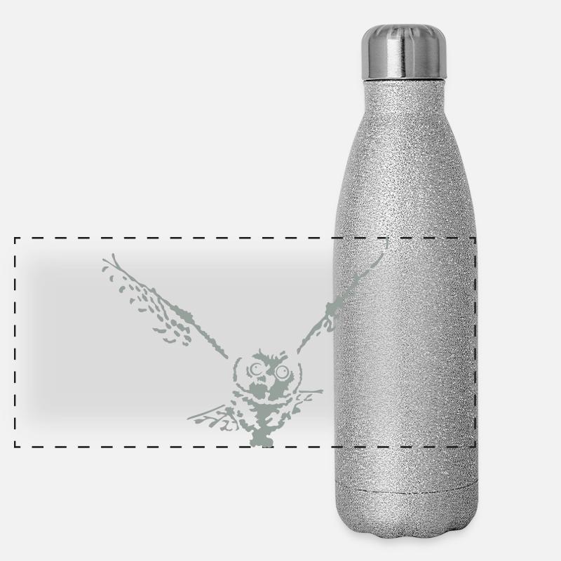 Eule Panorama Glitzer Isolierflasche 500 ml