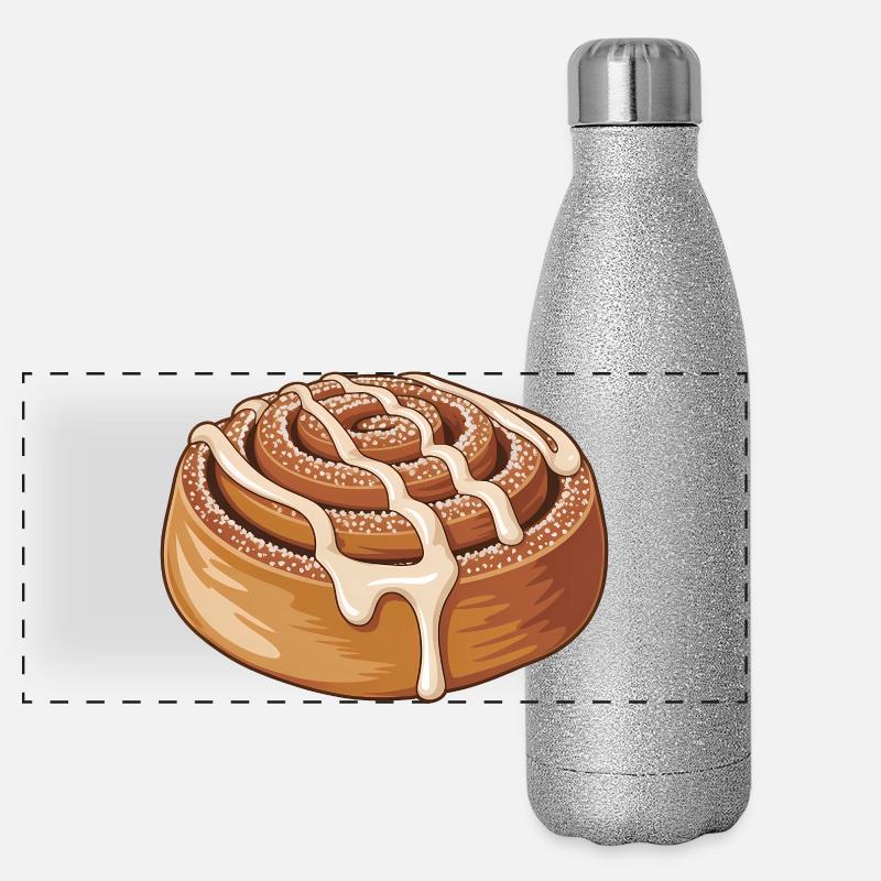 Rouleau de cannelle sucré Gourde isotherme panoramique pailletée 500 ml