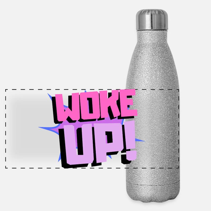 Woke up Panorama Glitzer Isolierflasche 500 ml