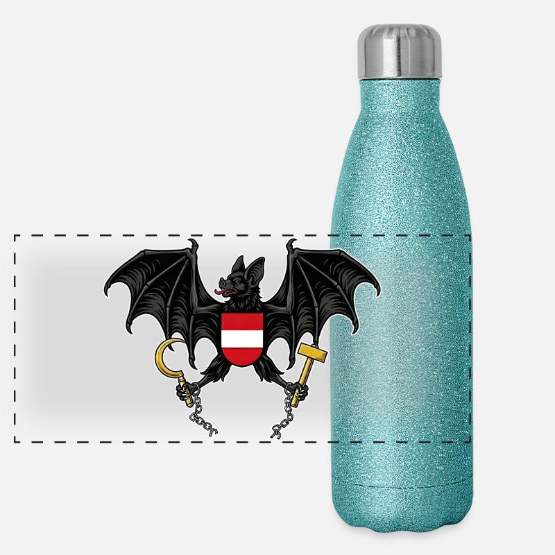 The Federal Bat - Noble Austrian Emblem Panoramic Glitter Thermal Bottle 500 ml