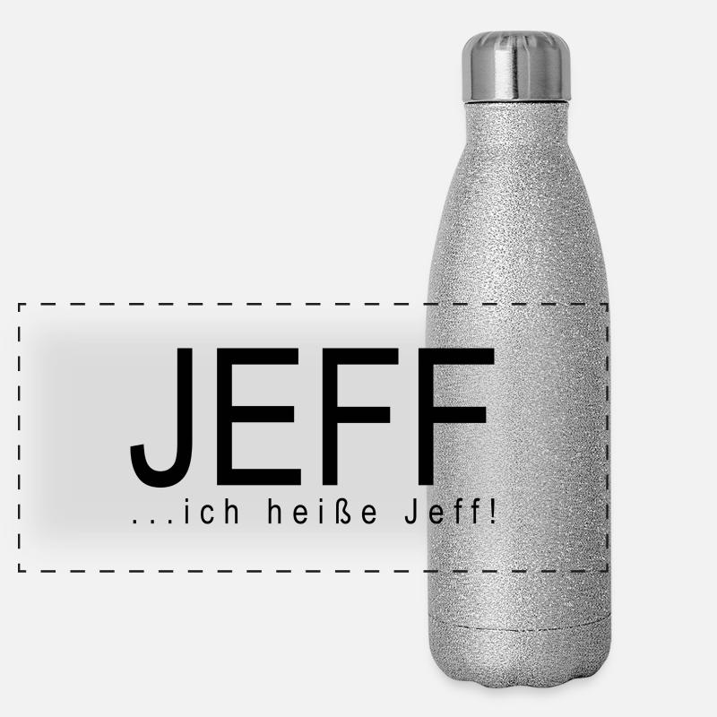 Jeff..ich heiße Jeff Panorama Glitzer Isolierflasche 500 ml