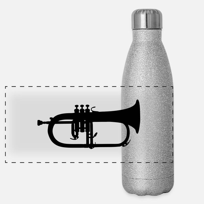 music trumpet brass Gourde isotherme panoramique pailletée 500 ml