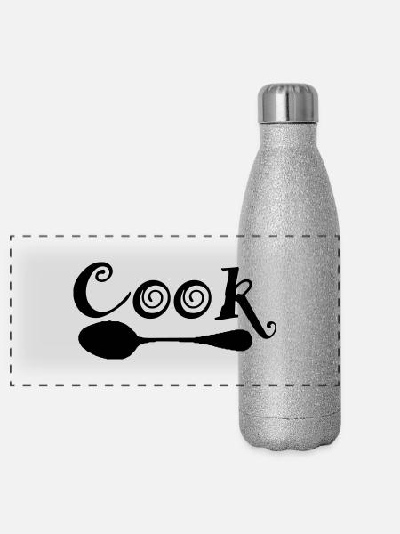 cook - Panorama Glitzer Isolierflasche 500 ml - Silber Glitzer - Vorne