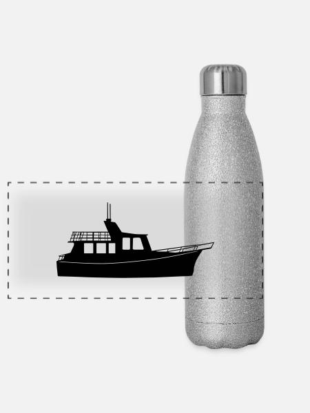 Bateau de - Gourde isotherme panoramique pailletée 500 ml - paillettes argentées - Devant